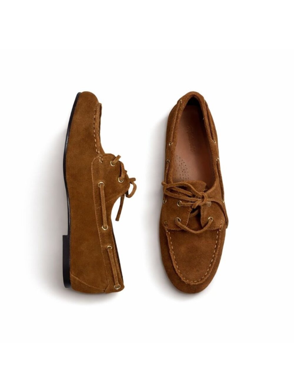 Madewell The Jamie Boat Shoe Women’s 9M Dried Acorn Suede NWOB Extra Laces - Picture 15 of 16